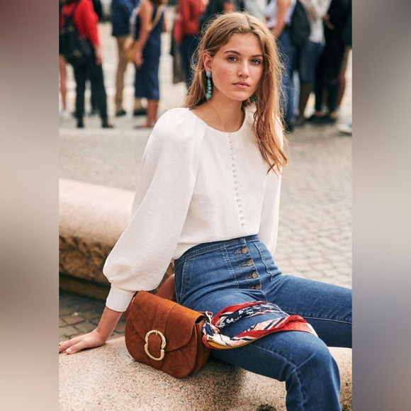 Sézane Amy blouse sz 38/6 Medium EUC - Picture 2 of 4